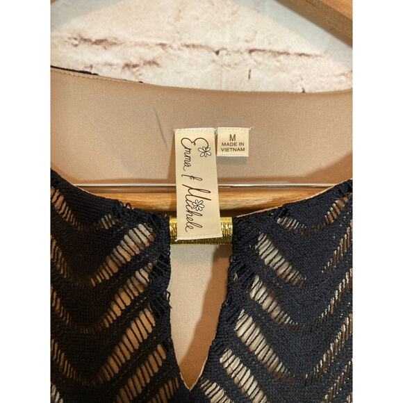 Emma & Michele Dress Womens Medium Black All Over Embroidered Lace Stretch - Picture 15 of 15